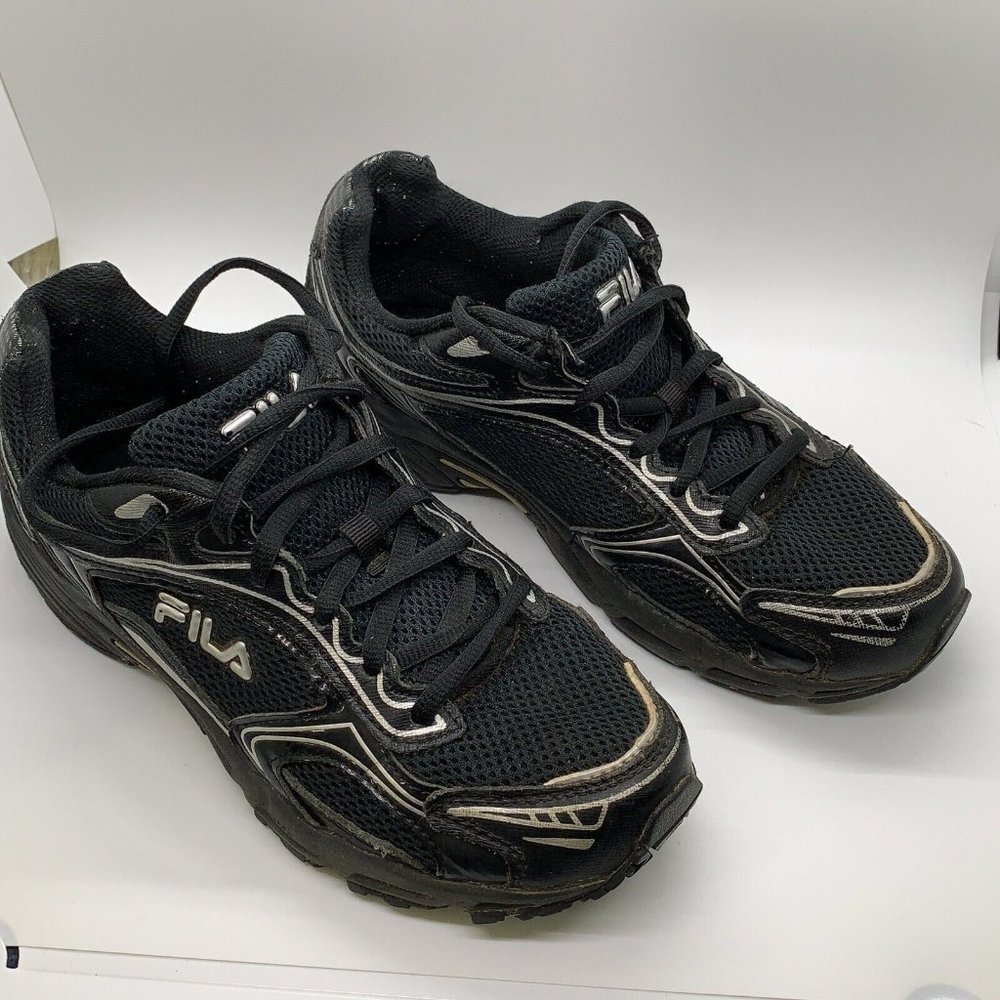 Fila Womens 5HRW29LZ-010 Black Lace Up Low Top Round Toe Running Shoes Size 8